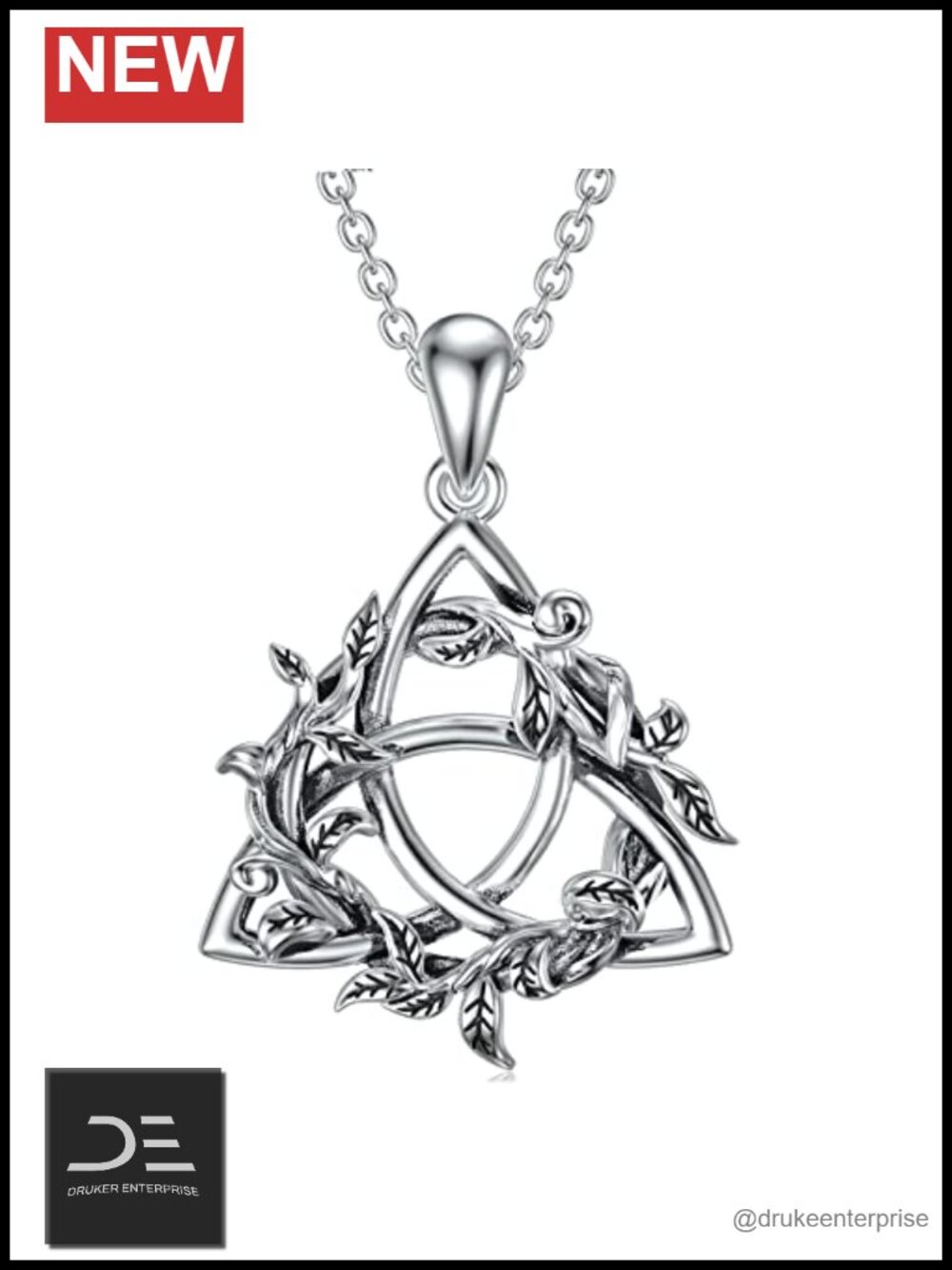 Celtic Knot Pendant Necklace 925 Sterling Silver Triquetra Women's Jewelry